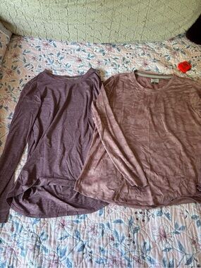 Two Women’s Long Sleeve Tees - Mauve Plum - Ridgecut